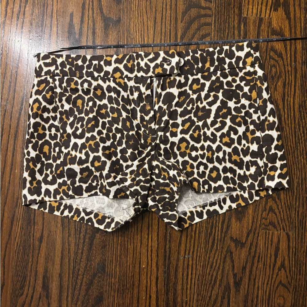 J. Crew Black and Cream Leopard-Print Shorts
